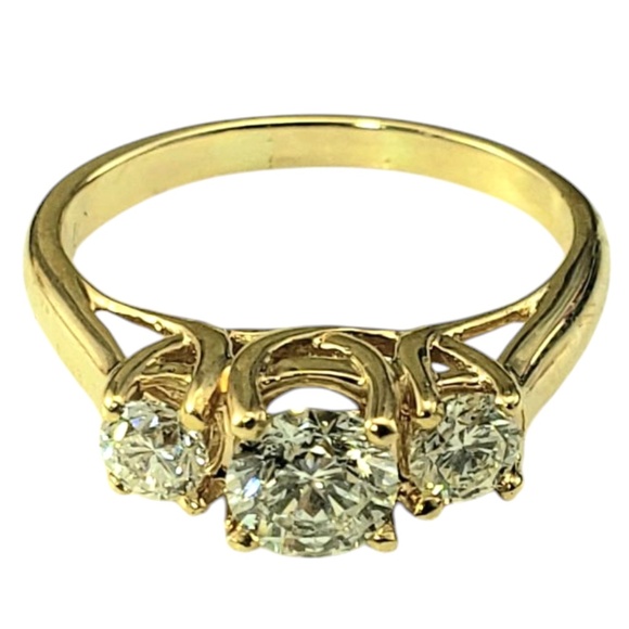 14K Yellow Gold and Diamond Engagement Anniversary Ring Size 6.75 #20878 - Picture 2 of 7